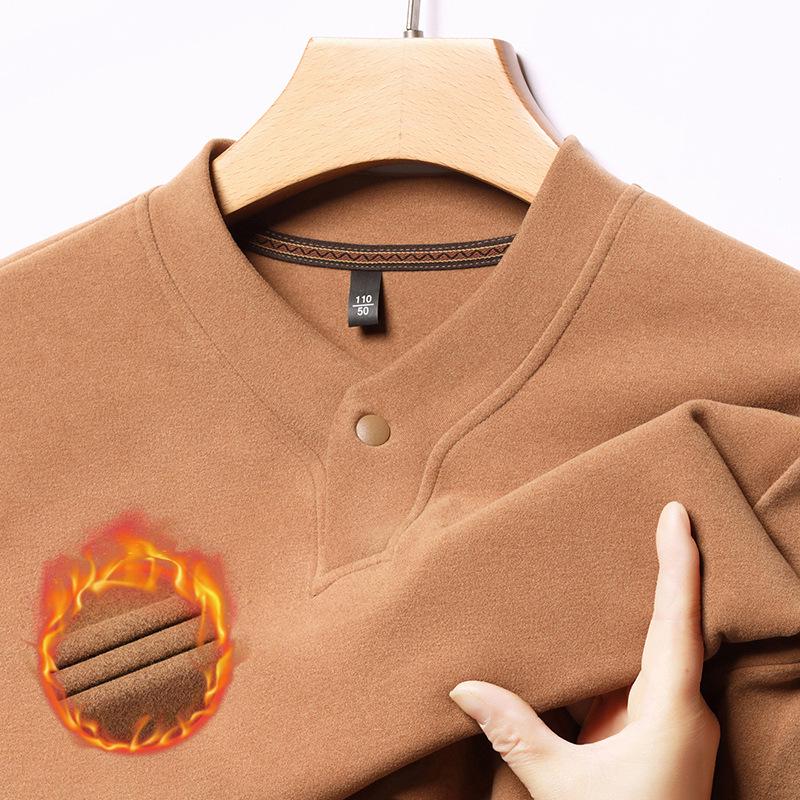 Men s Autumn-Winter Velvet-Lined Warm Long-Sleeve Sweatshirt for Middle-Aged Dads 3XL