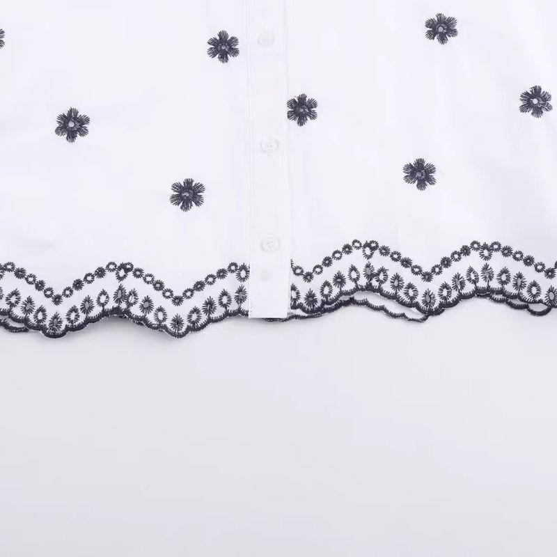 Araltay Autumn New Women's Clothing Fashion Style Fashion All-Match Casual Cut Out Embroider Shirt 3564801