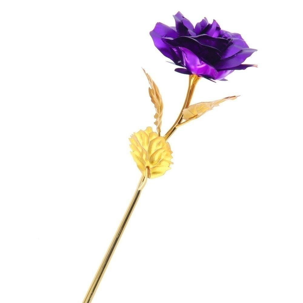 24k Gold Foil Plated Eternal Rose Flower for Romantic Valentine's Day Lover Wedding Mother's Day Gifts