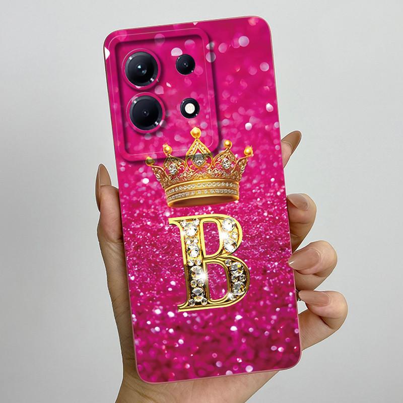 Dla Infinix Note 30 4G 5G Note30 Pro VIP 30i Modne Etui na Telefon z Inicjałami dla Pary Miękki Silikon TPU Osłona Ochronna na Obiektyw