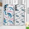 Coque de téléphone souple transparente pour Samsung Galaxy A55 A54 A53 A51 A70 A32 A31 A22 13 A52 5G Animaux de l'océan d'été Requin Dauphin Poisson Housse