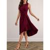 Solid Color Round Neck Sleeveless Pullover Midi Dress For Women Casual Commuting