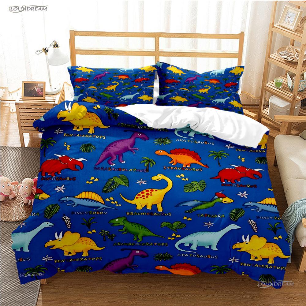 

Three-Piece Cartoon Cute Dinosaur 3D Digital Printing Bedding Kit Bed Sheet Quilt Cover 70 * 133