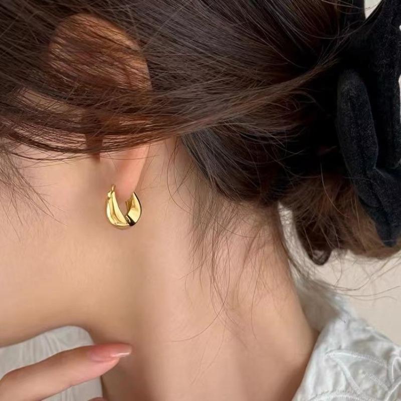 Vintage 925 Silver Earrings for Women Girls Ear Hoop Versatile Round Circle Drop Earrings Fashion Party Jewery Gifts