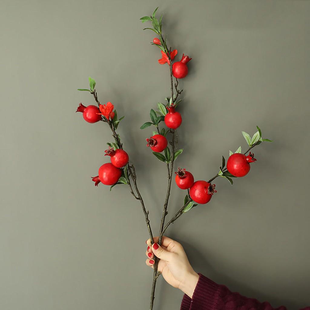 

Fake Artificial Rose Fruit Pomegranate Berries Bouquet Floral Garden Home Decor красный