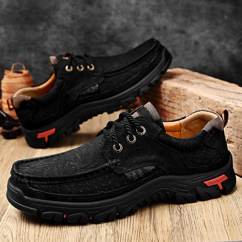 Fashion Genuine Leather Men Casual Shoes High Quality Men Sneakers Fashion Wear-resisting Leisure Shoes Outdoor Men Shoes Zapatos Hombre