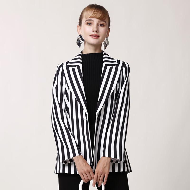 

Anlom Women s Casual Striped Long-Sleeve Short Jacket XL (100)