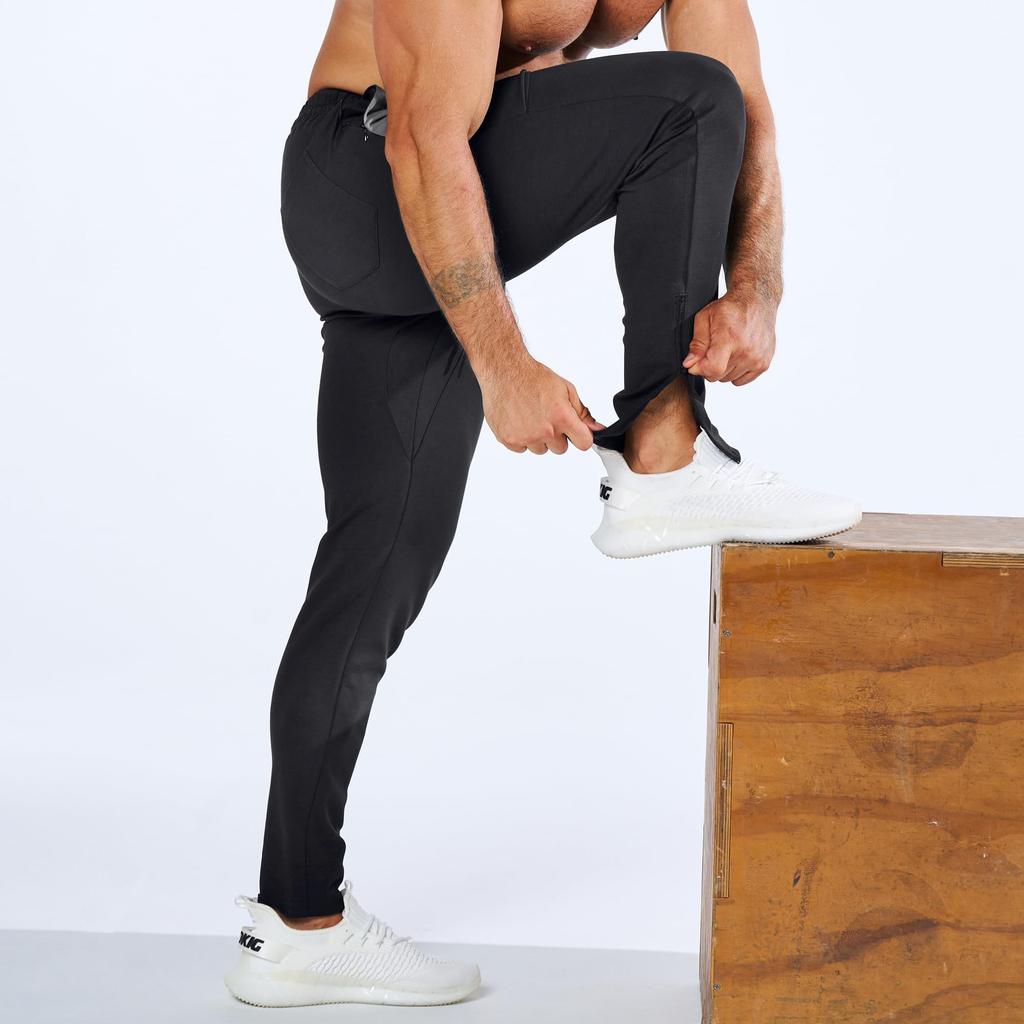 BROKIG Comfortable Jogger Pants with Zip Perfect for Gym and Casual and Size Men's Pockets, Workouts, Workouts, Workouts. Sweat-Wicking Quick-Drying.