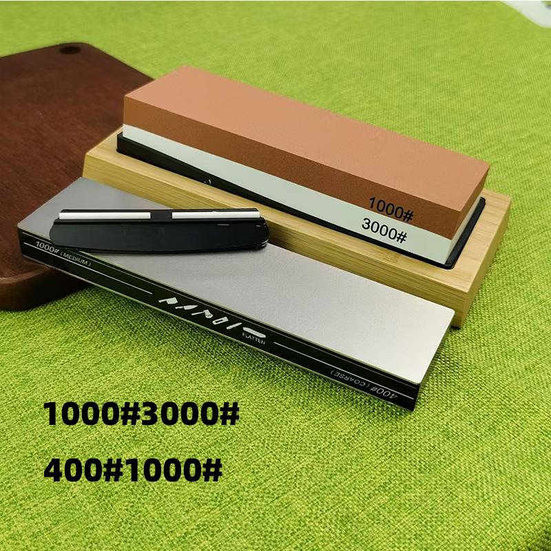 

Профессиональный набор камней для заточки ножей 400/1000, зернистость 3000/8000, нескользящая бамбуковая основа, двухсторонний брусок для заточки ножей, направляющая угла