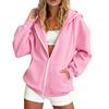 Women's Lined Hooded Sweatshirt with Pockets, Loose Fit Casual Cardigan for Everyday Comfort