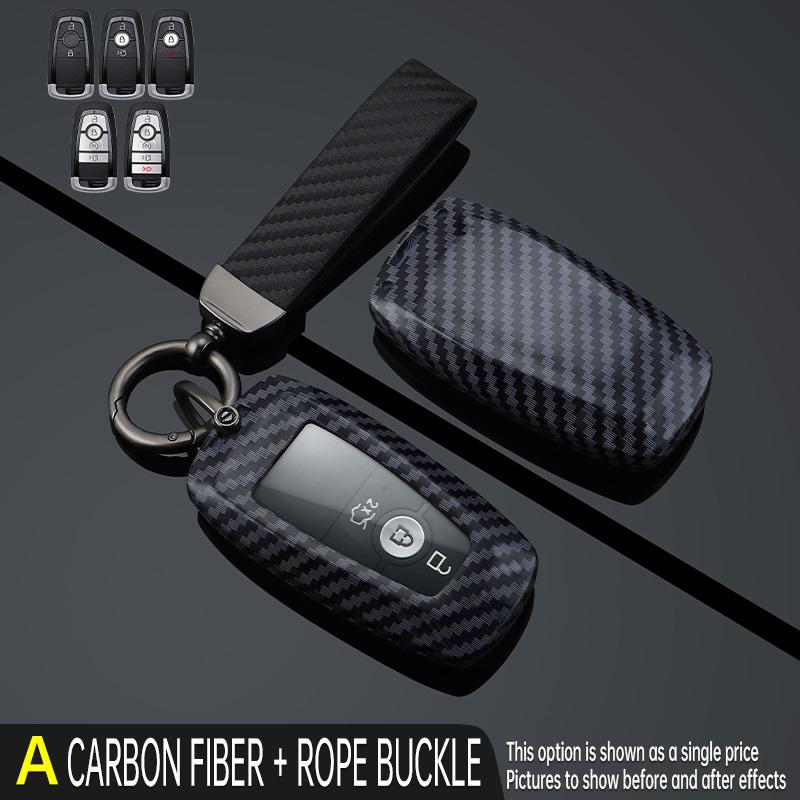 Abs Carbon Fiber Car Key Cover Case For Ford Mondeo Explorer Edge Expedition F250 F150 F-350 F-450 Fusion Mustang Lincoln Mkx M