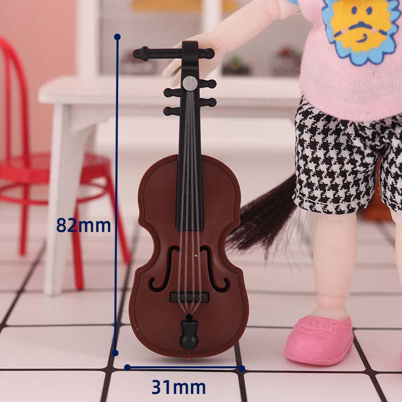 Miniature 1:12 Violin Model Toy for Dollhouse Scene