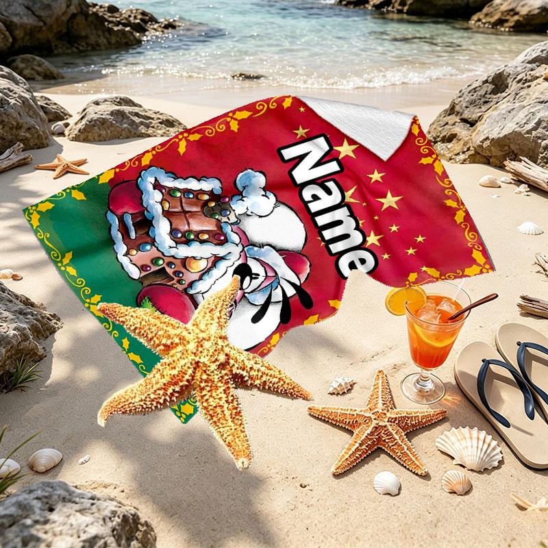 Personalisierbares Diddl Strandtuch mit individuellem Namen, für Reise Camping Strandparty Heimdekoration, Geburtstagsgeschenk für Familie & Freunde