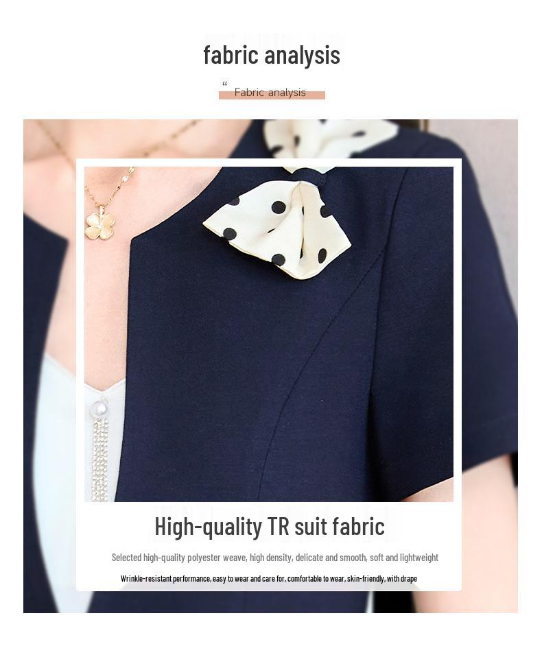 2025 Stylish Professional Suit: Spring/Summer Short Sleeve Workwear for Jewelry Store, Hotel Reception, and Administrative Roles