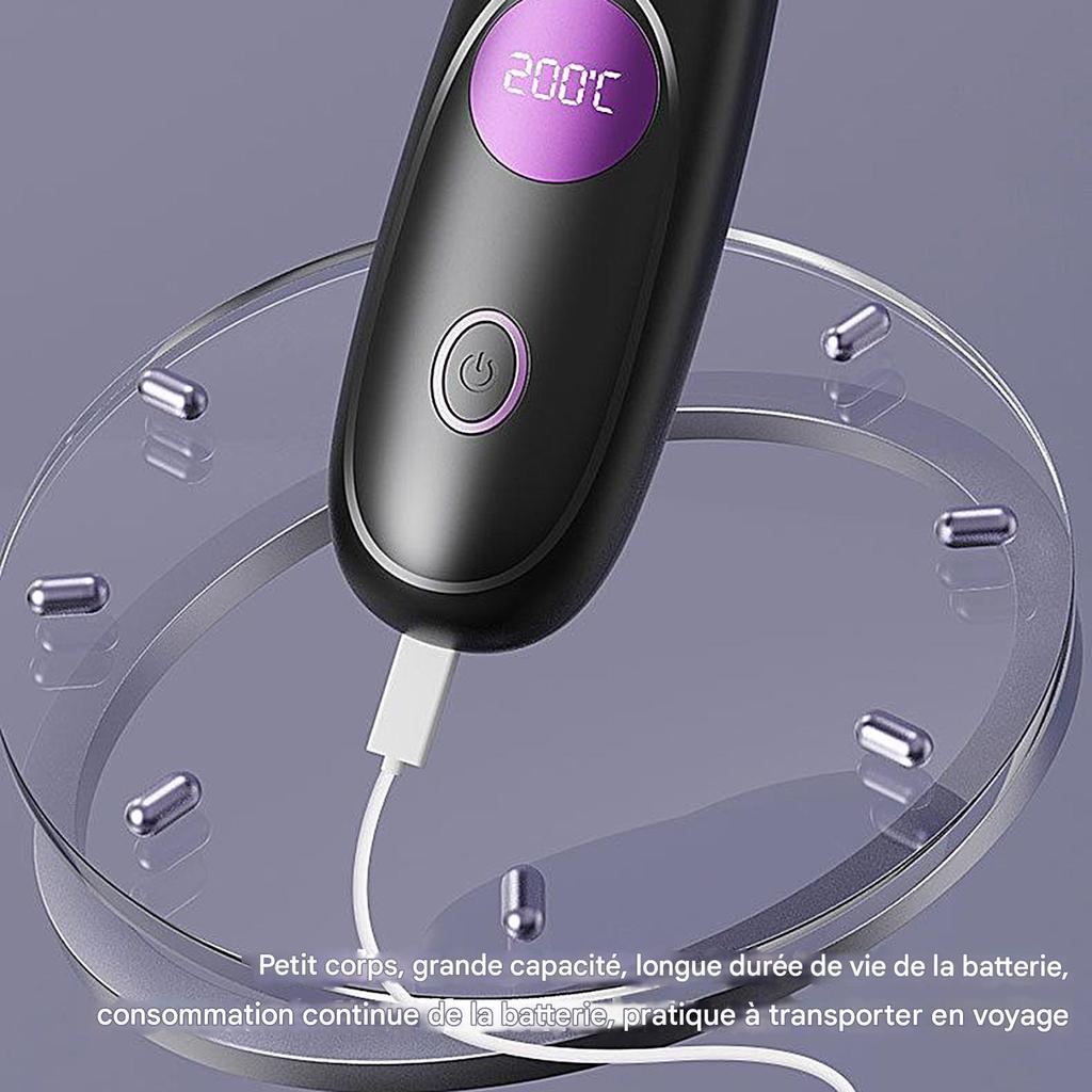 Portable Electric Hair Straightener Rechargeable Hair Straightener Brush Fashionable Negative Ion Straightening Comb Hair Brush