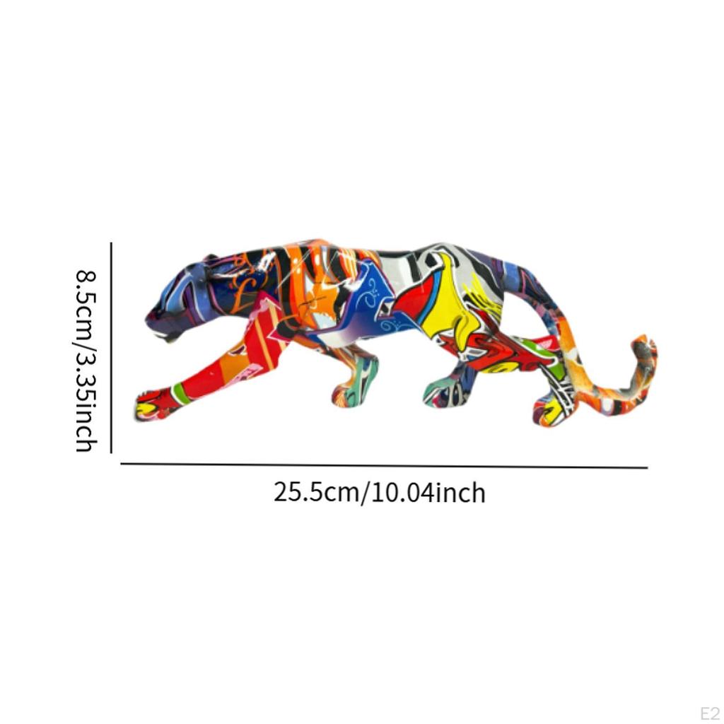 Leopard Figurine for Home Shelf, Animal Craft Walking Sculpture