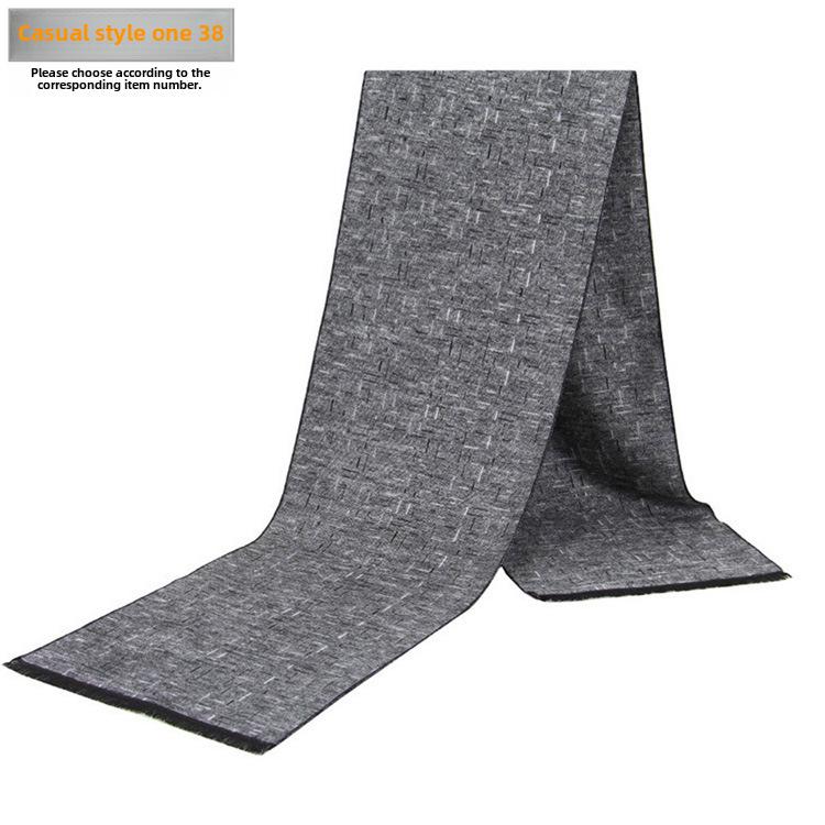 Men's Autumn & Winter Plaid Imitation Cashmere Scarf - Warm & Thick Custom Design