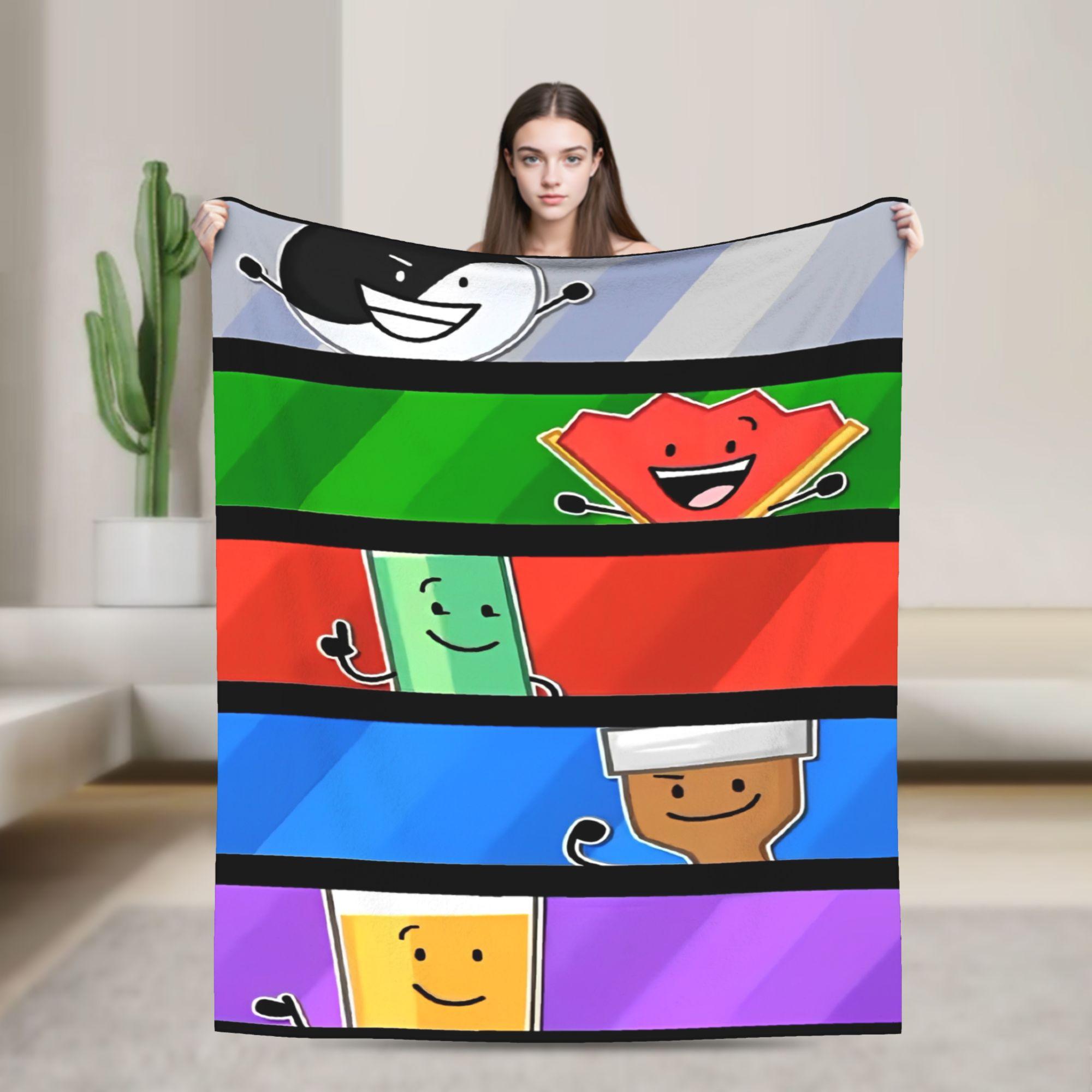 

Animated BFDI The Power of Two Blankets Flannel Awesome Warm Throw Blankets for Home Restaurant Spring Autumn 150x180cm