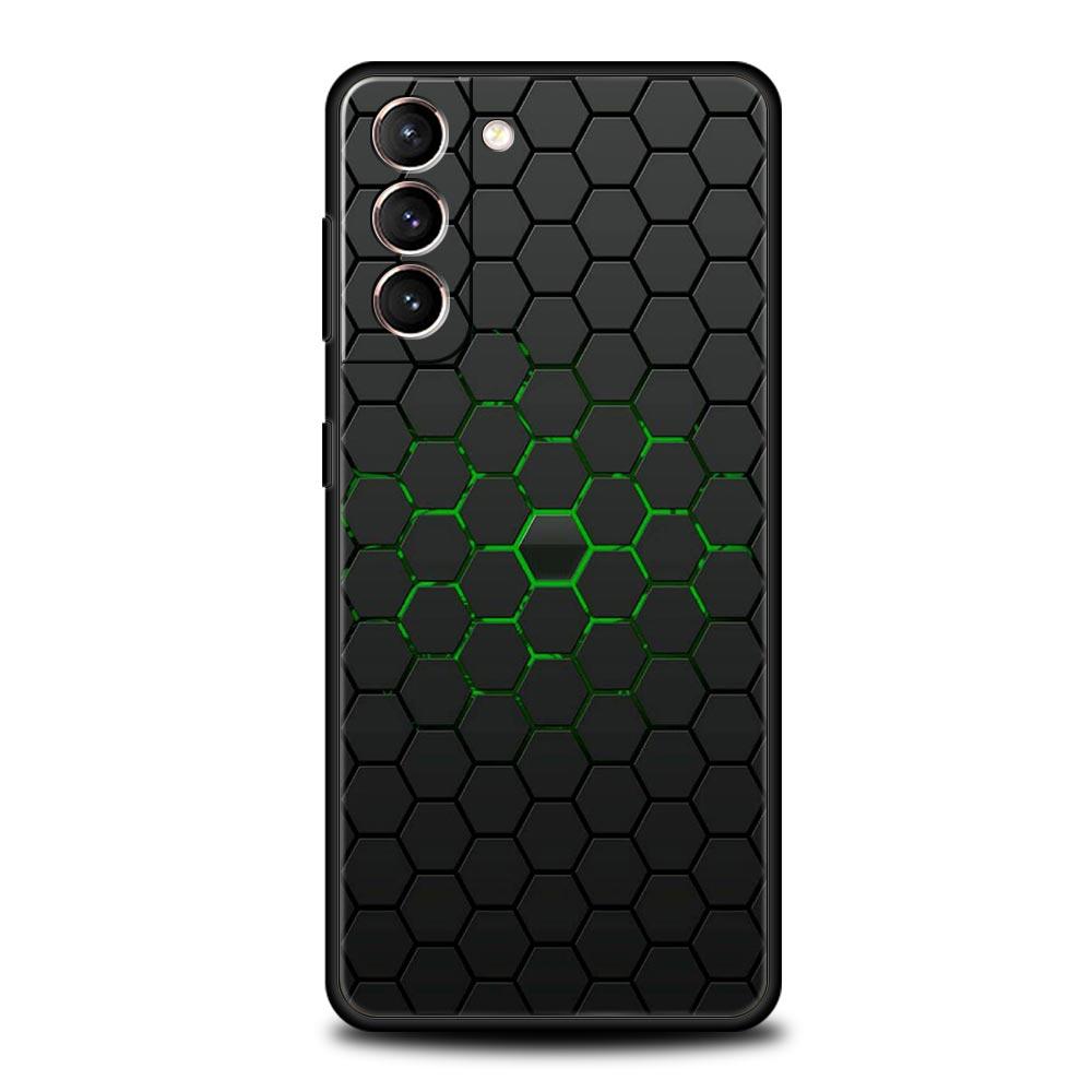 Phone Case For Samsung Galaxy S25 Edge S24 S23 S22 S21 Ultra S20 FE 5G S10 S10E S9 Plus Soft TPU Cover Honeycomb Pattern