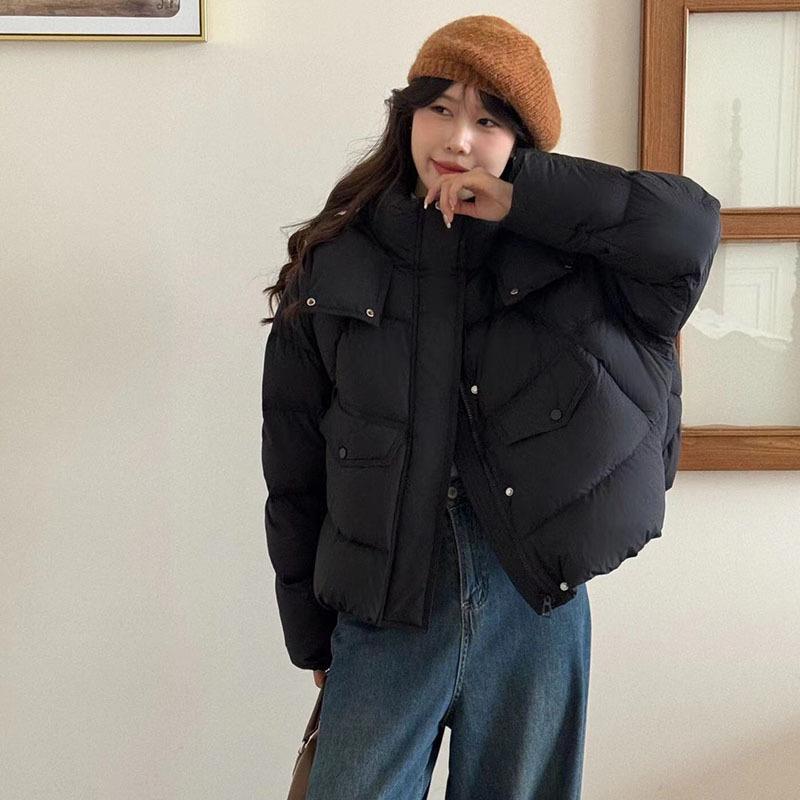 Cold-resistant white duck down jacket women's short 2024 new thickened puff feeling high luxury fashion bread jacket tide