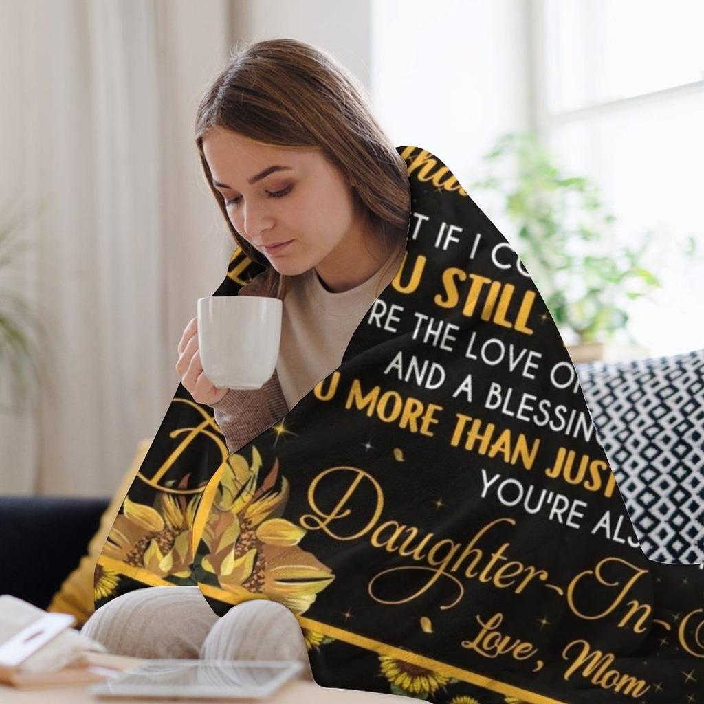 To My Daughter In Law Throw Blanket Fluffy Cozy Throw Blanket for Home Decor