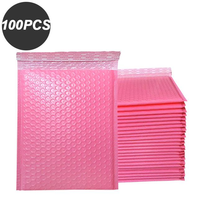

New 100pcs Blue Bubble Mailer Bubble Padded Mailing Envelopes Mailer Poly for Packaging Self Seal Shipping Bag Bubble Padding (pink,11*15cm) рожевий