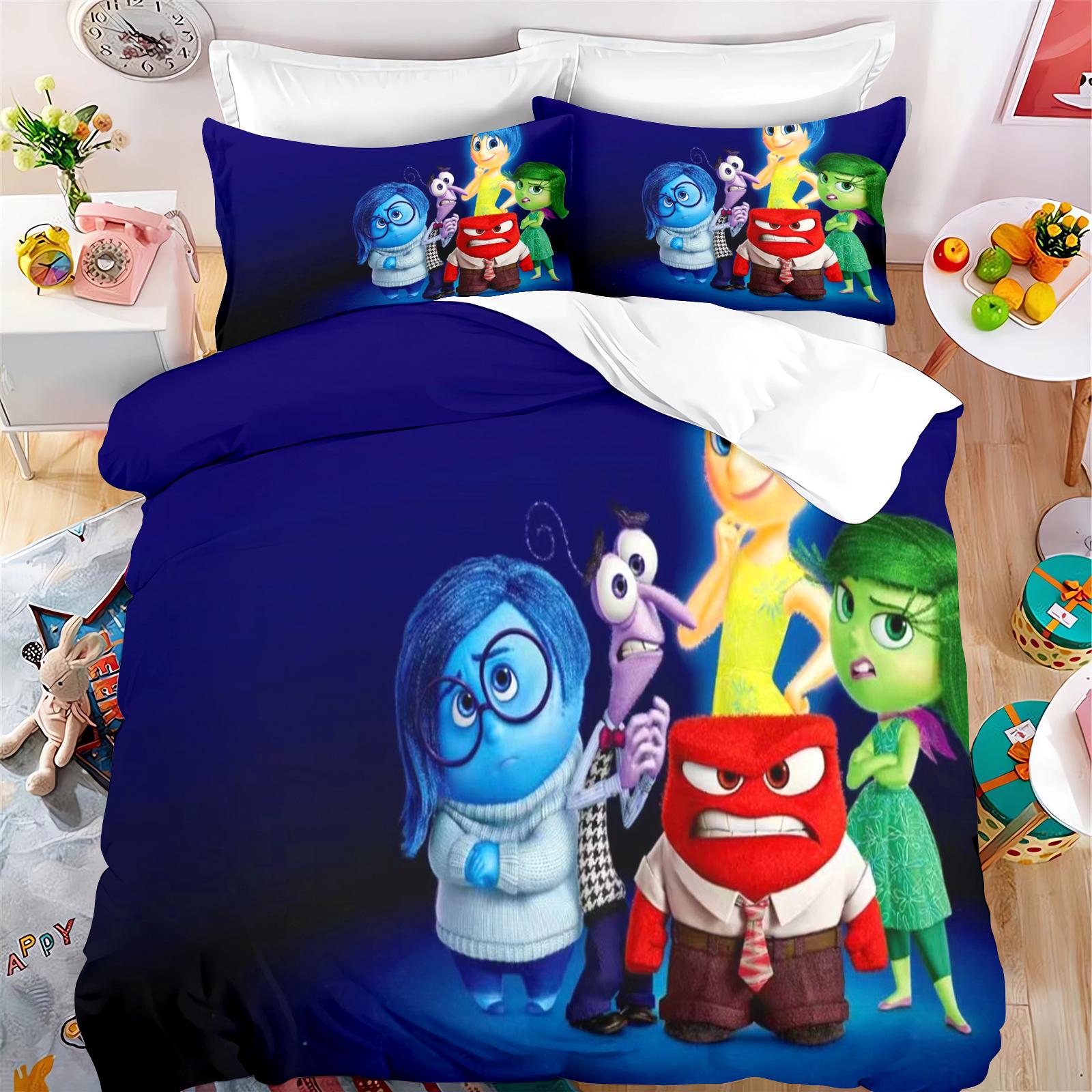 

Cartoon Quilt Cover Inside Out 100% Polyester Cute Printed Soft Bedding Custom Made Home Baby Bedroom Comforter Children Gift EU Single(135*200cm)3pcs