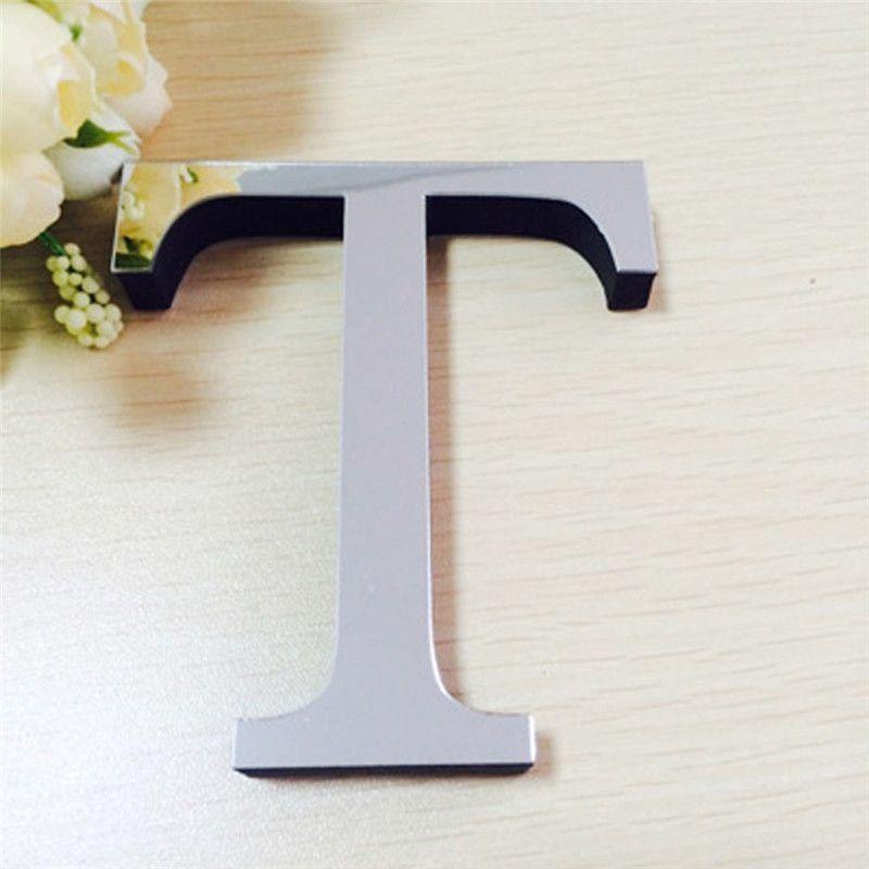 Chic 4 Letters Love Home Furniture Mirror Tiles Self-adhesive Wall Sticker Decor