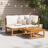 2 Piece Garden Lounge Set with Cushions Solid Acacia Wood