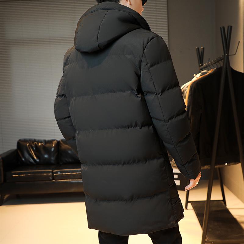 Herren Winter Knielang Übergröße Baumwollgepolsterte Kleidung Herrenjacken Koreanische Version Slim-fit Verdickte Thermische Baumwollgepolsterte Jacken