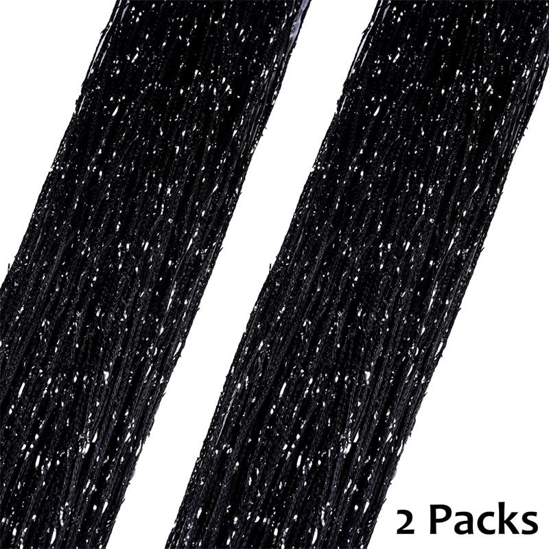 2er-Pack Glitzer-Fadenvorhänge 39x79 Zoll Fransenpaneele Raumteiler Fliegengitter für Heimdeko Tür Fenster Hochzeitsfeier Hotel Wohnzimmer Türöffnungen