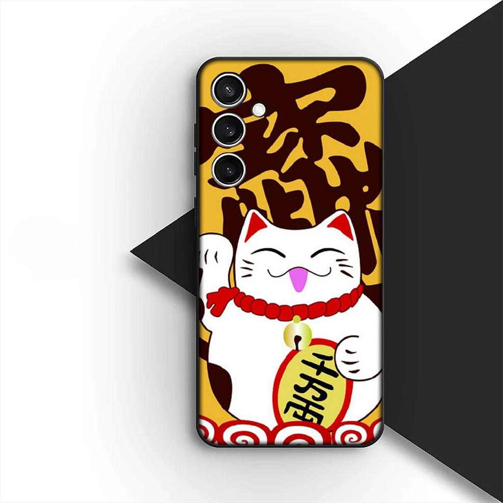 Protective Cover for Samsung Galaxy S20 S22 S21 FE Ultra Plus A07 A17 A15 A16 A25 A57 A37 Casing Phone Case Lucky Money Cat