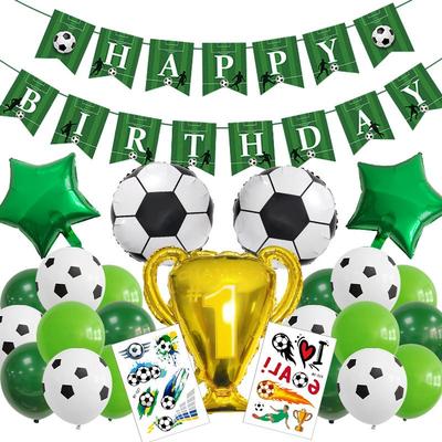 Ensemble de ballons numériques en film d'aluminium sur le thème du football pour la décoration de scène d'arrangement de fête d'anniversaire d'enfants