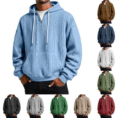 Men's  Leisure  Print  Half  Zipper  Hooded  Hood  Hoodie