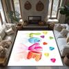 Tuniu Colorful Love Heart Carpet Mat for Living Room Bedroom Kitchen Rug Non-Slip Floor Decor