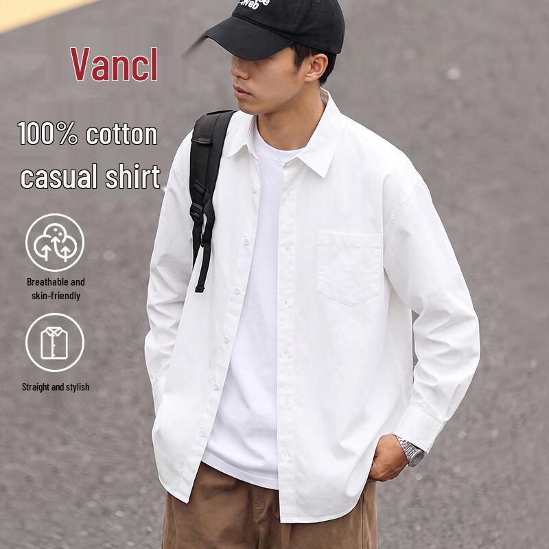 VANCL Men's Cotton Relaxed Fit Casual Long Sleeve Shirt