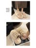 2025 Autumn/Winter Women's Plush Platform Slippers - Cozy Cotton, Thick Sole, Closed Toe