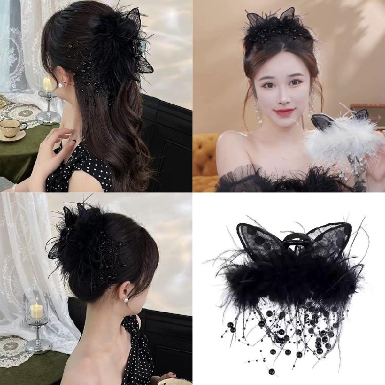 Beach Feather Hair Claw Clip Ponytail Claw Princess Barrettes Hair Adornment