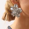 Wind Fashionable Retro Flower Earrings, Niche Design Sense Light Luxury Temperament Metal Wind Earrings