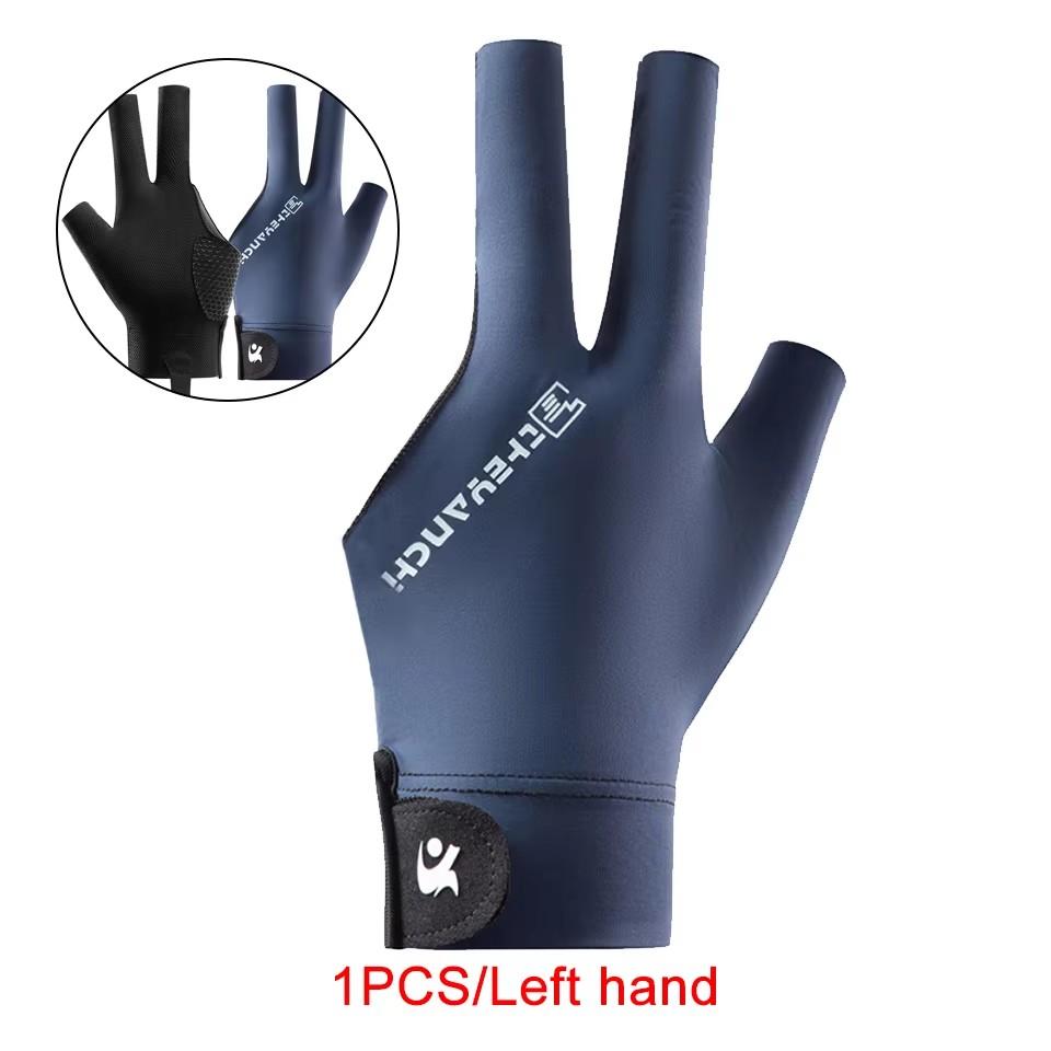 Loogeel 1Pcs Open Finger Billiard Gloves Breathable Snooker Pool Gloves Three Fingers Single Breathable Non-Slip Snooker Sports