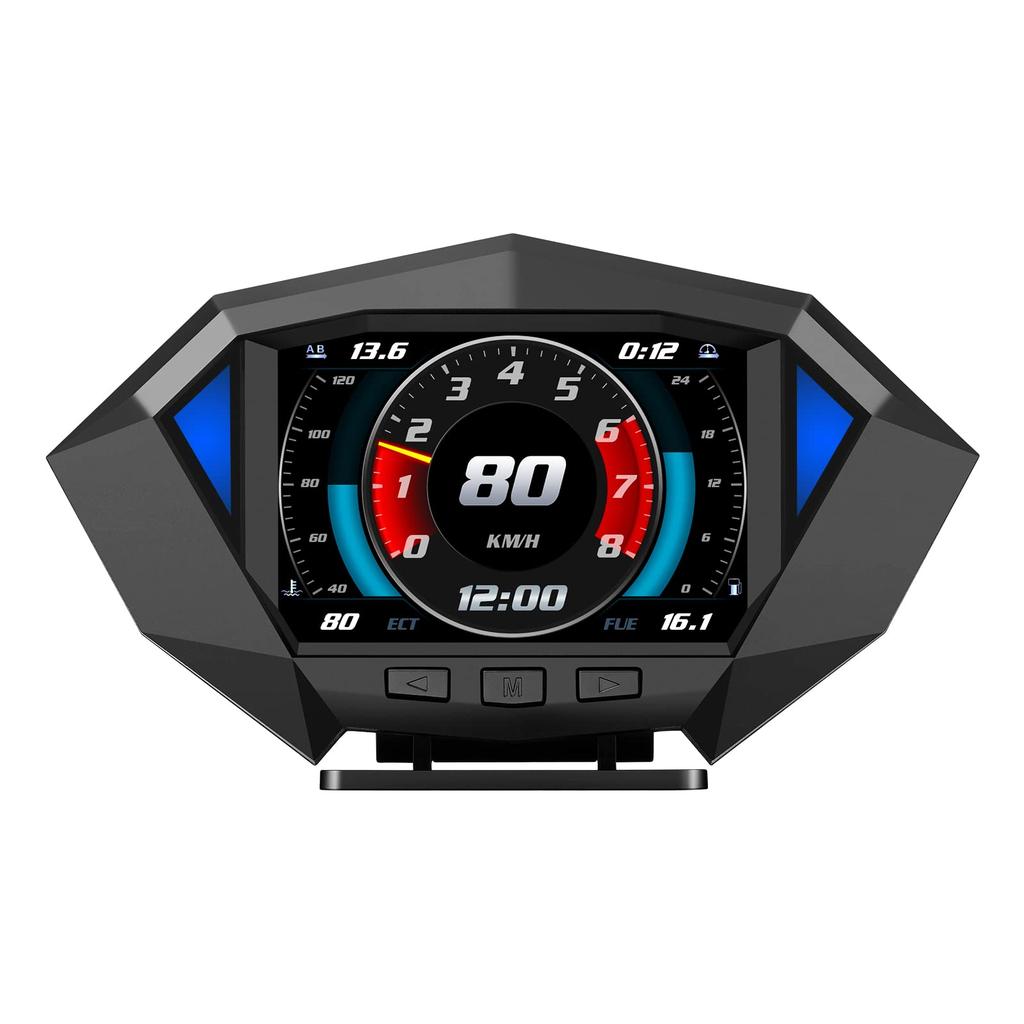 Wiiyii P1 Obd2 Multimeter, Obd2 Meter, Multimeter Obd2, HUD Obd2, OBD + GPS+inclinometer +