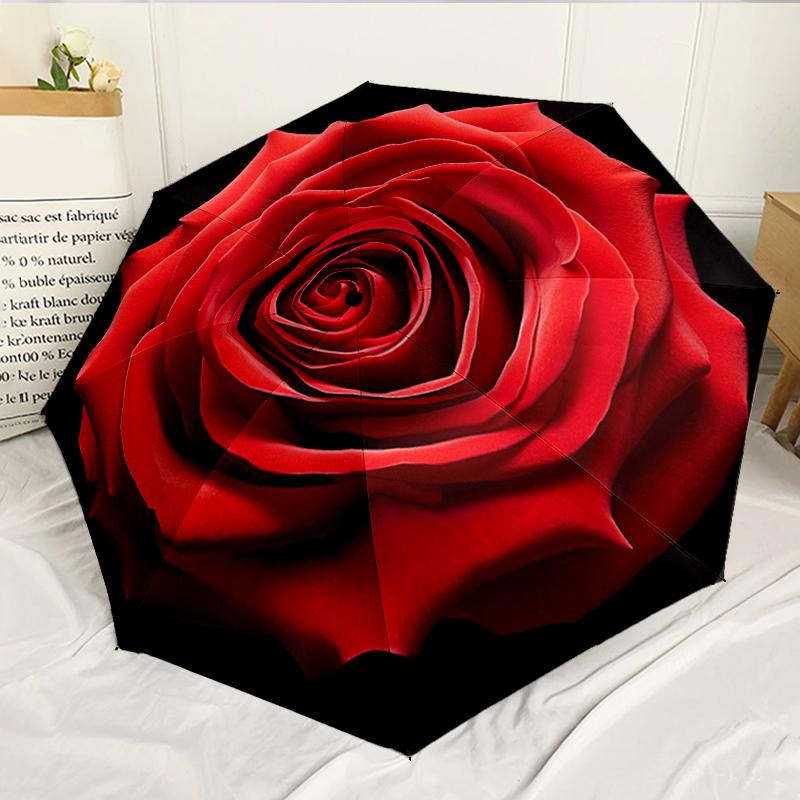 Blue Roses And Butterflies 8-Frame for Travel, camping, Casual Lightweight Portable Umbrella, Essential for every family Holidays Birthday Gift
