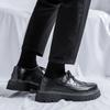 Fashion British Style Platform Shoes Black Vintage Shoes Man’s Work Clothes and Large Toe Shoes Man's Anti-slip Wearable Shoes Platforms
