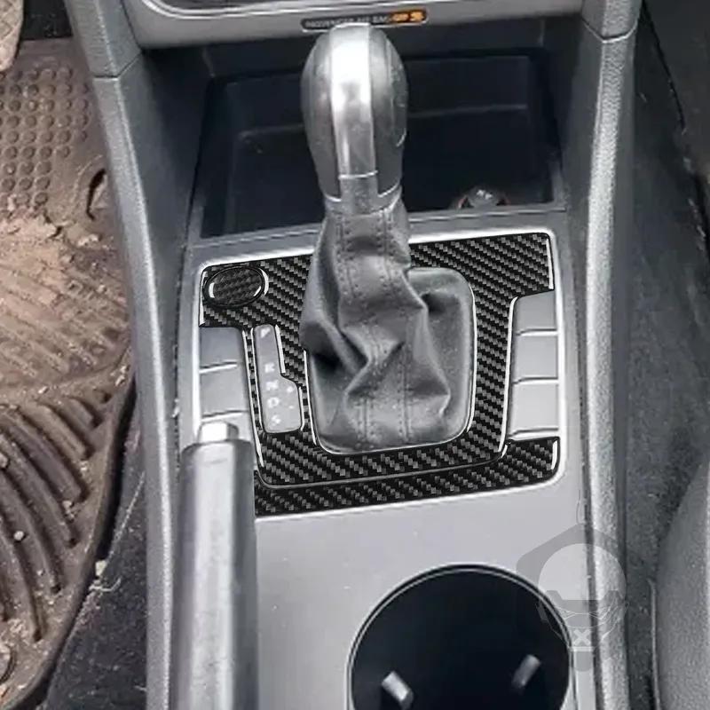 For Volkswagen VW Passat NMS B7 2012- Car Accessories Carbon Fiber Gear Shifter Panel Interior Trim Sticker Modification