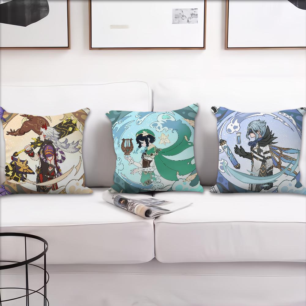 Genshin Impact Skirk boy cool b cushion cover Pillow Cover Decoration Room Home Sofa living Office Car Nordic Simplicity