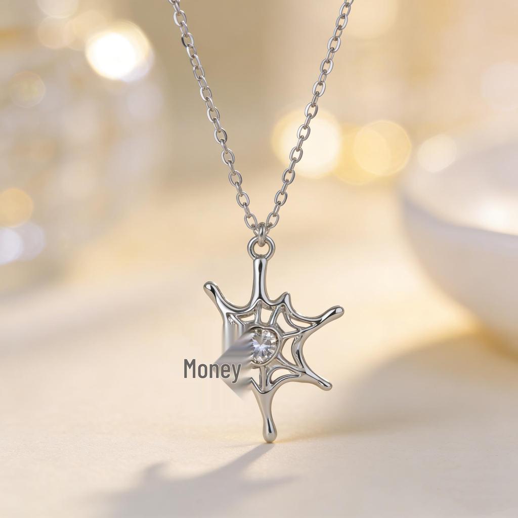 Niche Spider Web Zircon Necklace - Trendy, Cool, Versatile Jewelry for Women