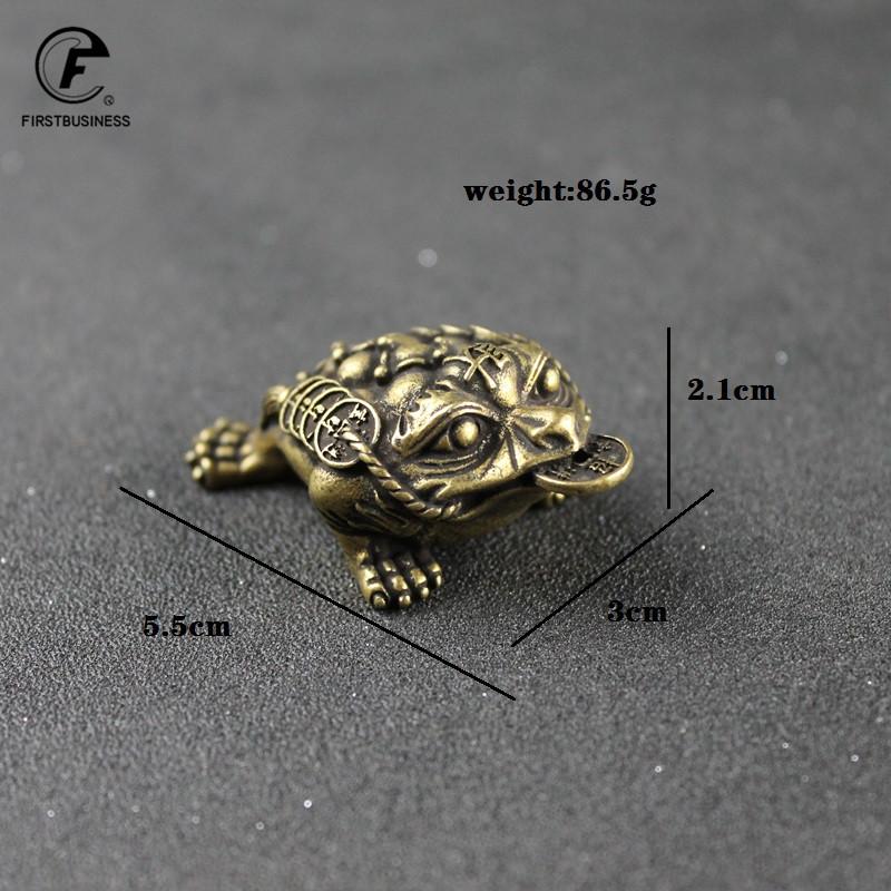Large Solid Copper Lucky Money Toad Tea Ceremony Small Ornaments Tea Pet Antique Animal Figures Miniatures Desk Decoration Craft
