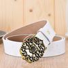 Womens Genuine Leather Belt Smooth Buckle Vintage Ethnic Style Versatile Daily Wear