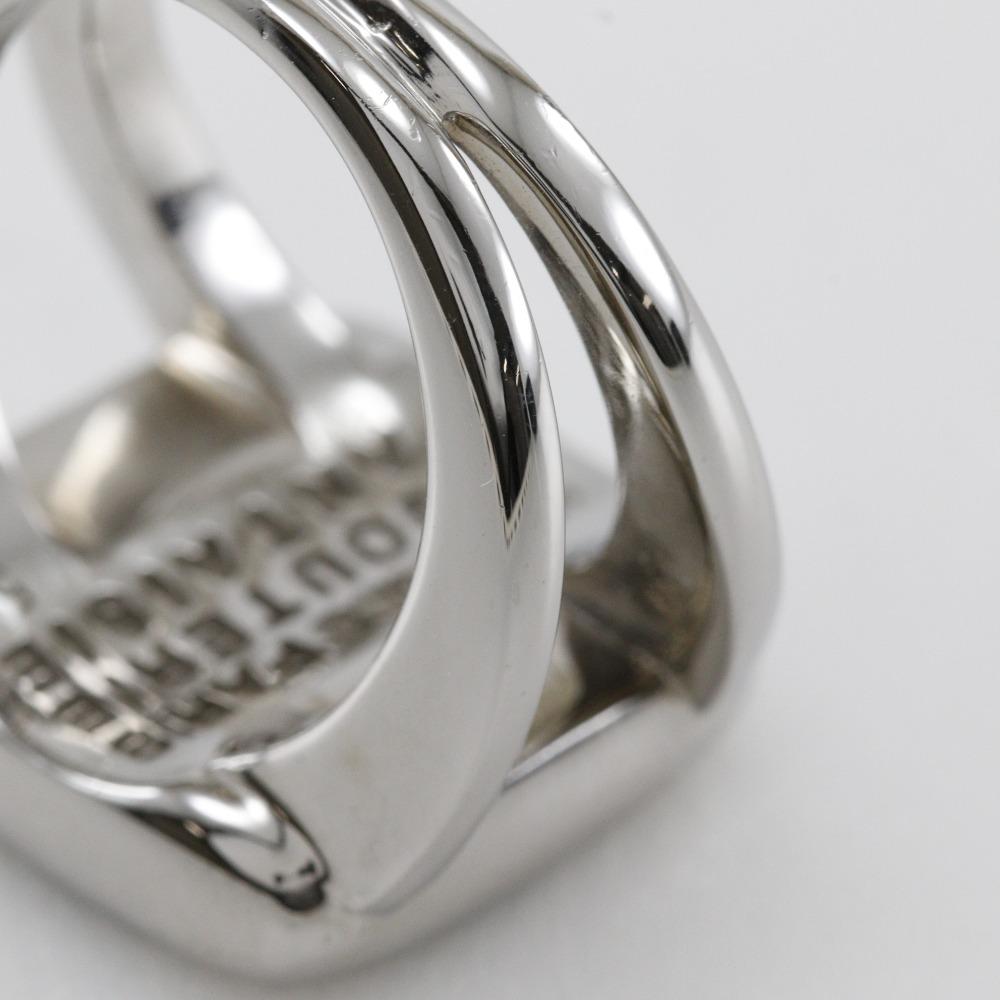 Hermes Corozo Ring Silver/Green Metallic #5.6(US Size) 10.1g Women Used