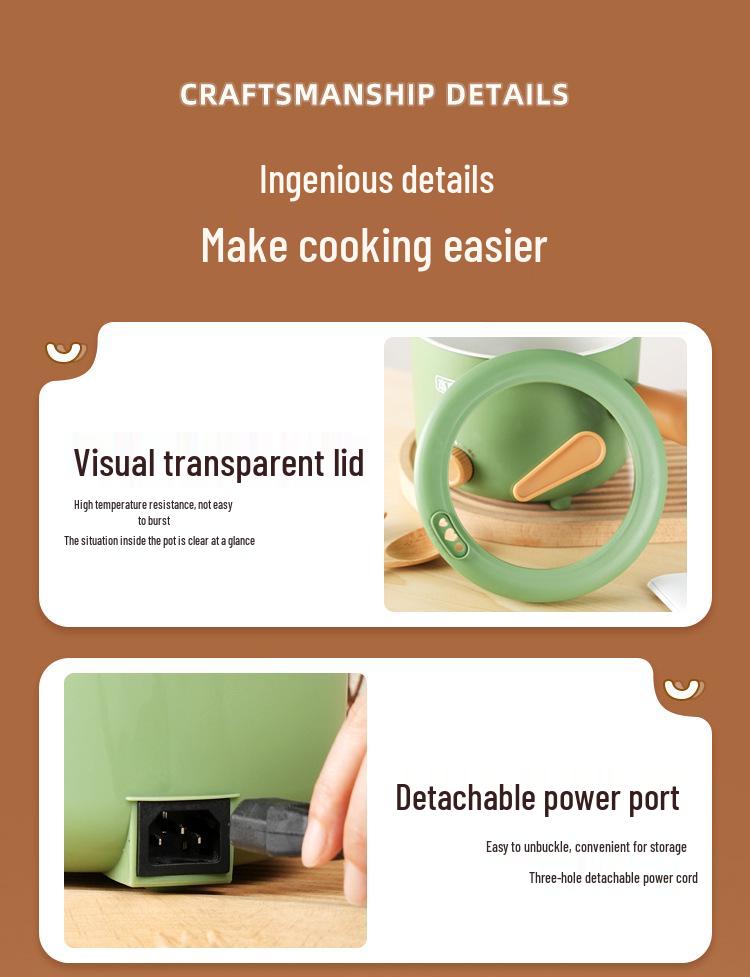 European Multi-functional Dormitory Electric Noodle Cooker with Dual-speed Heat Insulation